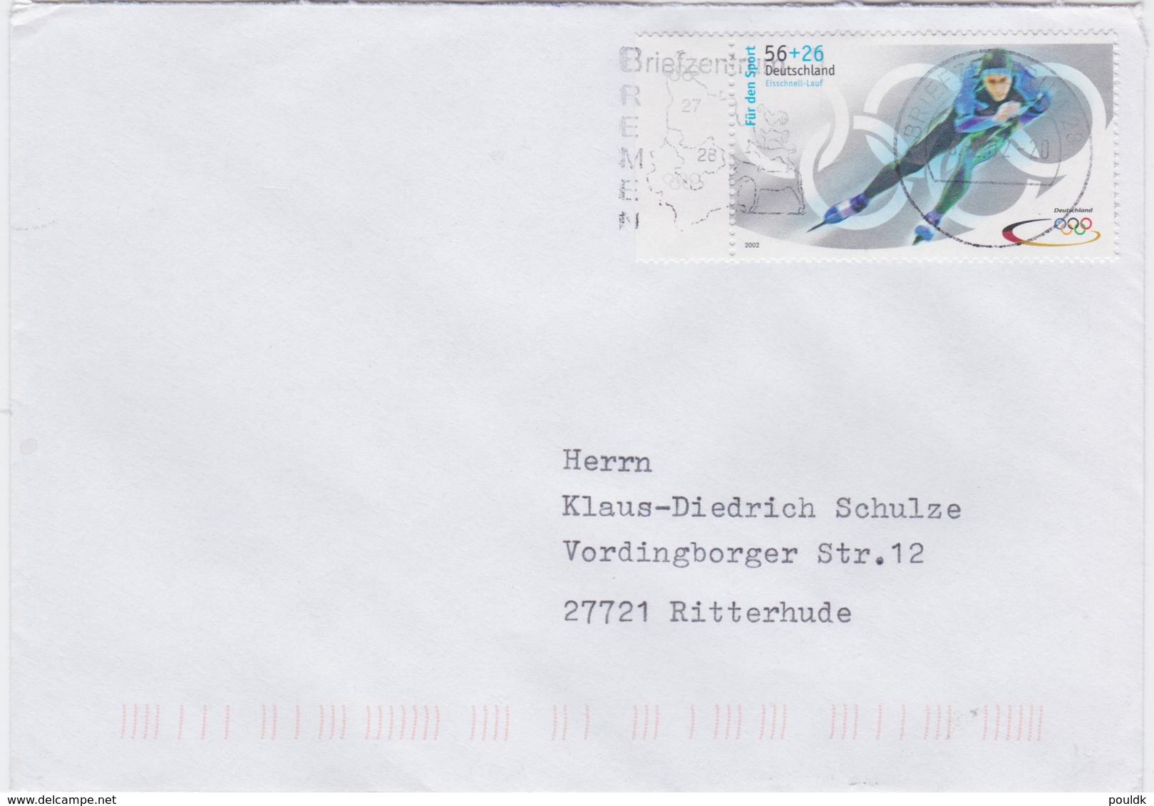 Germany Cover 2002 Franked With 2002 Salt Lake C Olympic Games - Used (G46-77) - Winter 2002: Salt Lake City