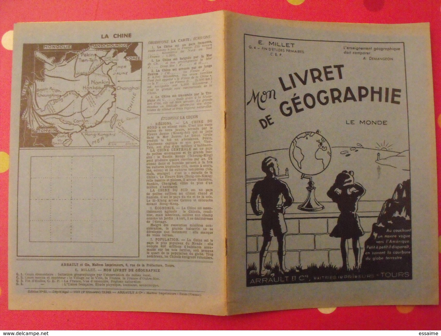 3 Livrets De Géographie. E. Millet. Arrault Et Cie, Tours, 1949, 1960. Communauté Française, Monde - Géographie