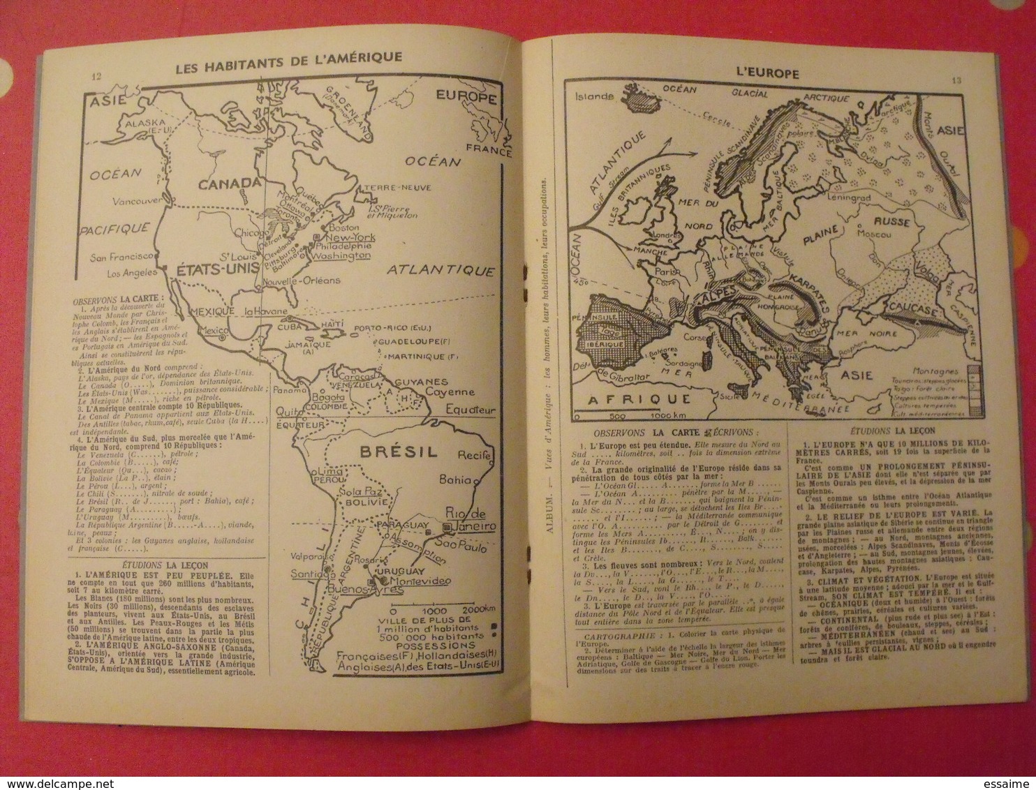 3 Livrets De Géographie. E. Millet. Arrault Et Cie, Tours, 1949, 1960. Communauté Française, Monde - Géographie