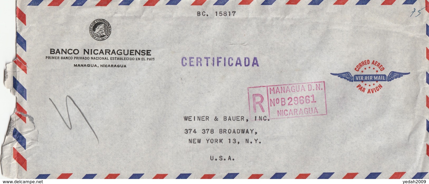 NICARAGUA AIR MAIL COVER - Nicaragua