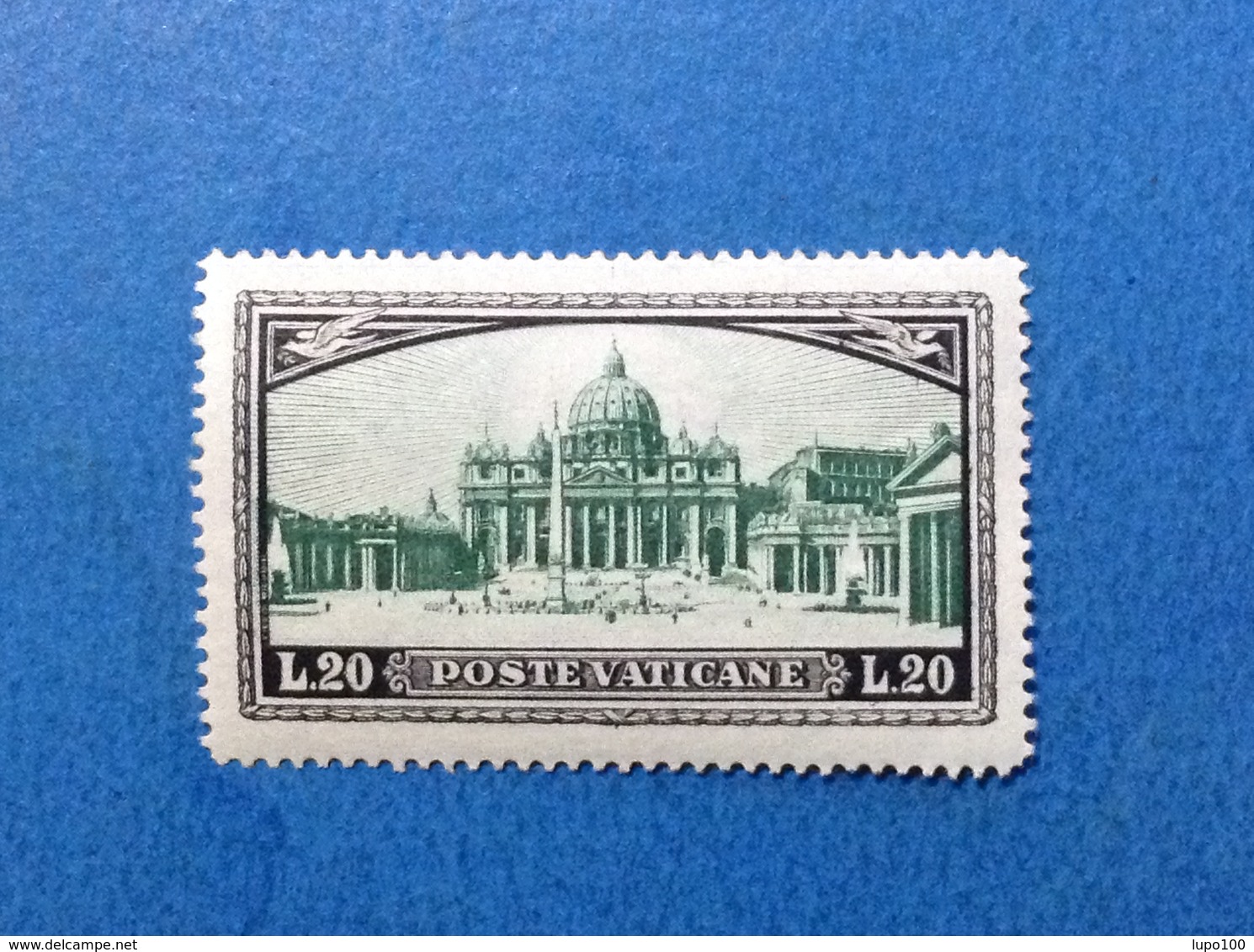 1933 VATICANO GIARDINI E MEDAGLIONI 20 L FRANCOBOLLO NUOVO STAMP NEW MNH** - Nuovi