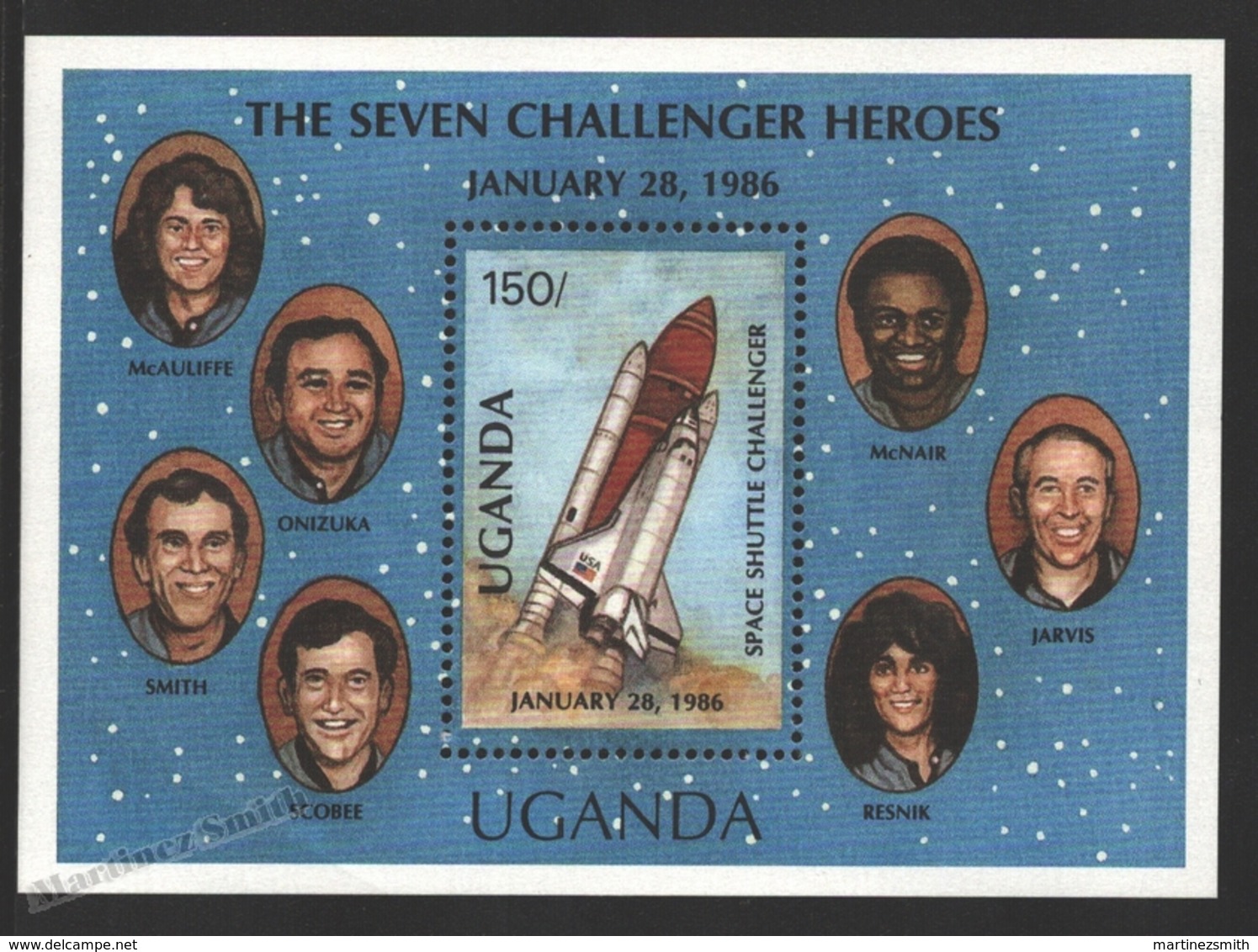 Ouganda - Uganda 1987 Yvert BF 70, Space Shuttle Challenger - Miniature Sheet - MNH - Uganda (1962-...)