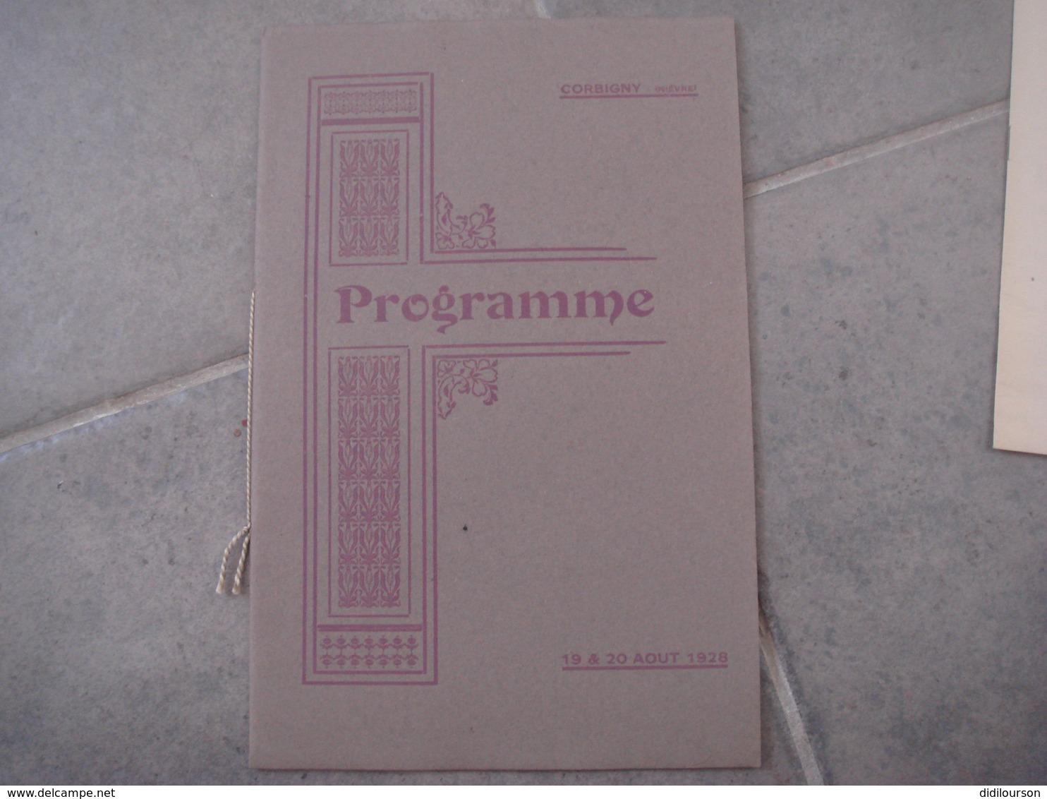 Brochures  CORBIGNY Programmes Fête Et Concours Musical 1904 1928 1933 1935 - Bourgogne