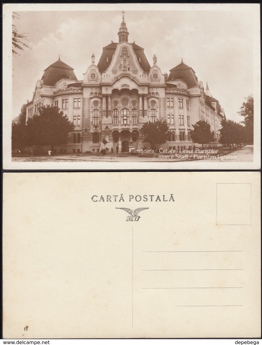 Romania - Timisoara, Cetate, ''Liceul Piaristilor'' Bulevardul Regele Ferdinand / Piața Regina Maria (fostă Horațiu.). - Rumänien