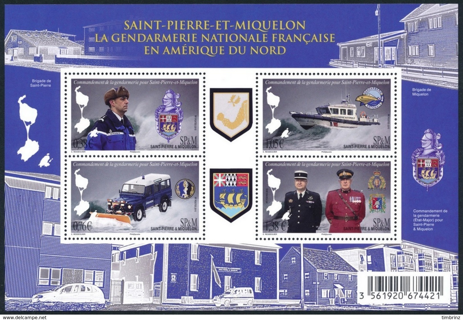 ST-PIERRE ET MIQUELON 2015 - Yv. 1142 à 1145 ** TB - Timbres Du Feuillet Yv. F1142 Gendarmerie (4 Val.)  ..Réf.SPM11506 - Nuovi