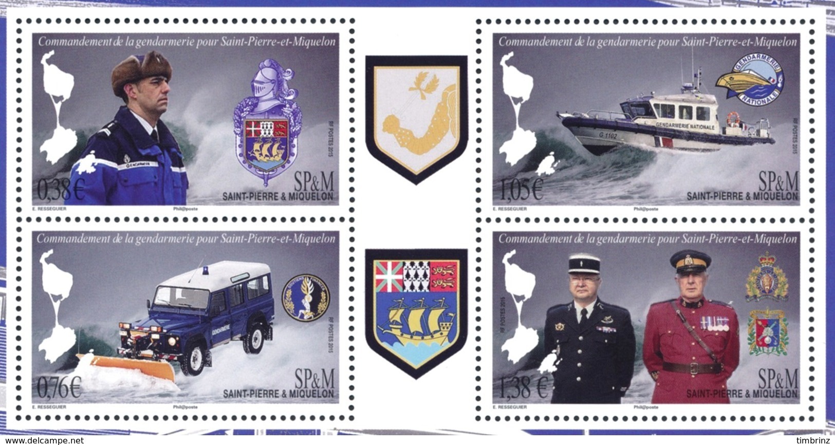 ST-PIERRE ET MIQUELON 2015 - Yv. 1142 à 1145 ** TB - Timbres Du Feuillet Yv. F1142 Gendarmerie (4 Val.)  ..Réf.SPM11506 - Ungebraucht