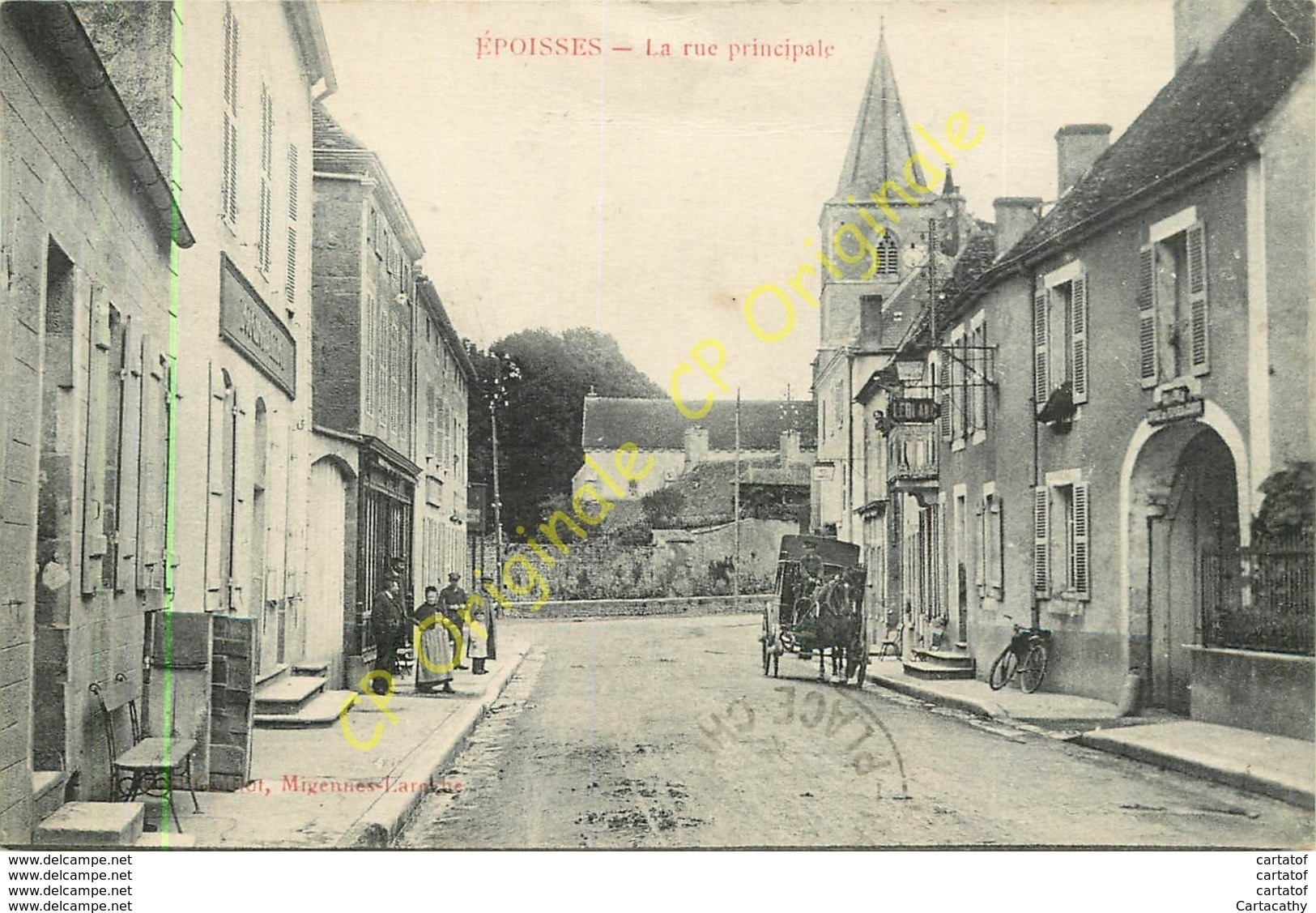 21.  EPOISSES .  La Rue Principale .  CPA Animée . - Other & Unclassified