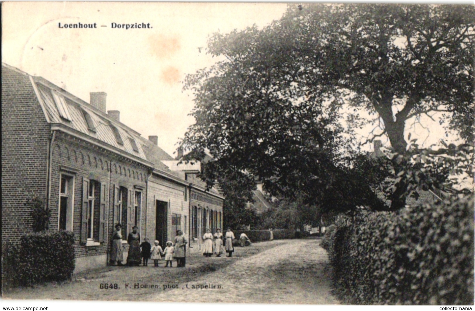 1 Postkaart Loenhout Dorpszicht   C1913 Uitgever Hoelen - Wuustwezel