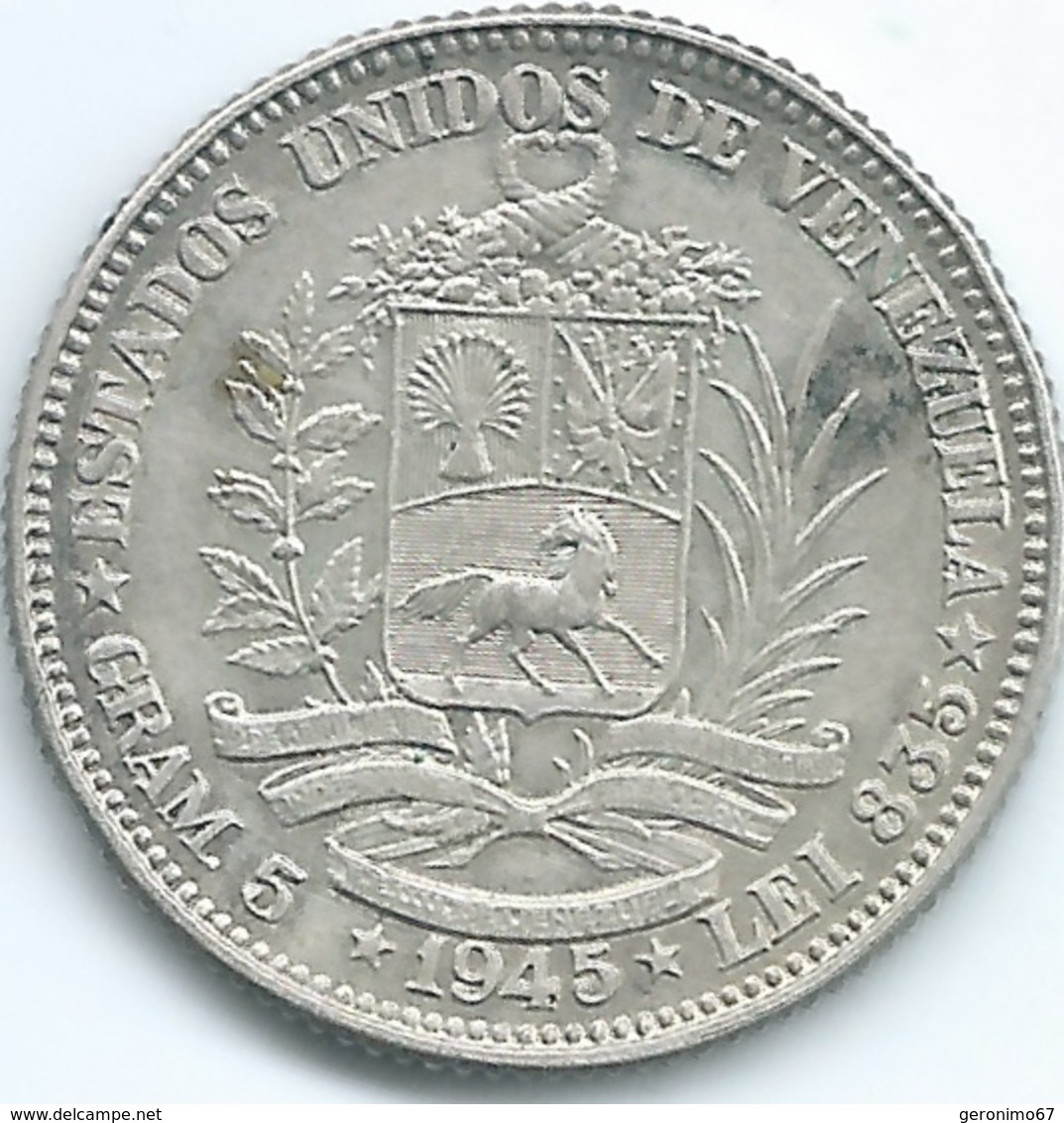 Venezuela - 1 Bolívar - 1945 - KMY22a - Venezuela