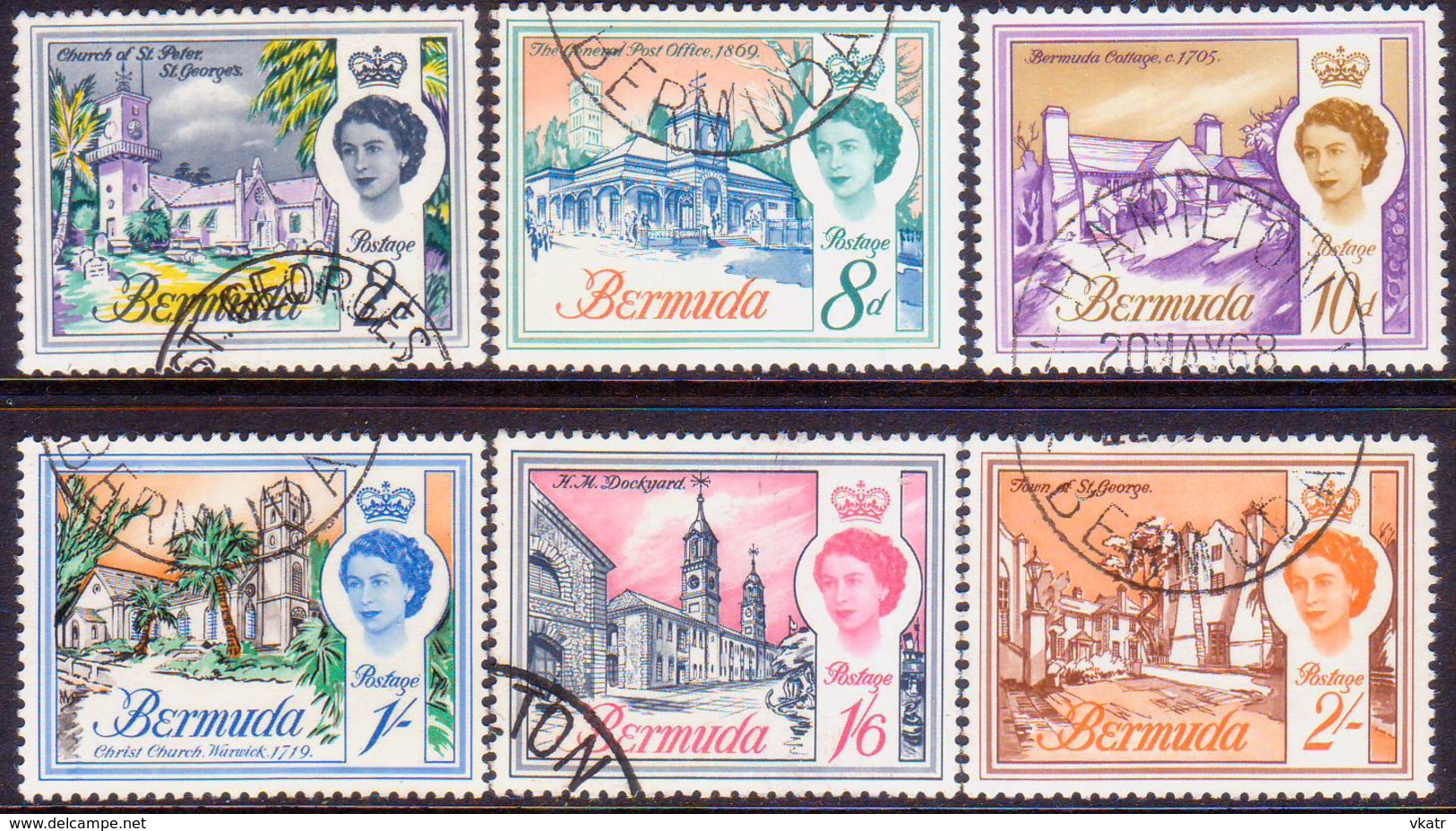 BERMUDA 1966 SG 195-200 Compl.set Used Wmk Sideways - Bermuda