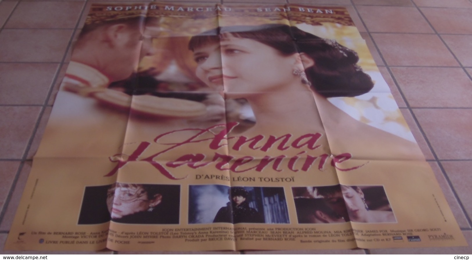 AFFICHE CINEMA ORIGINALE FILM ANNA KARENINE Sophie MARCEAU Sean BEAN Bernard ROSE Léon TOLSTOÏ 1997 TBE - Affiches & Posters