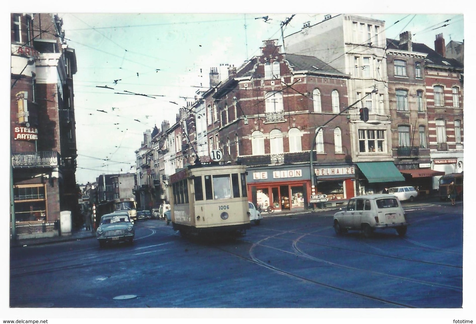 Photographie Tram N°1006 Ligne 16 STIB 1966 Photo Reproduction Vintage Picture Foto Tramway Tram Bruxelles 120 - Other & Unclassified