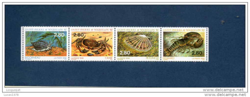 Saint Pierre Et Miquelon N°614 à 617 Homard, Bigorneau, Crabe, Petoncle (Neuf **) - Nuovi