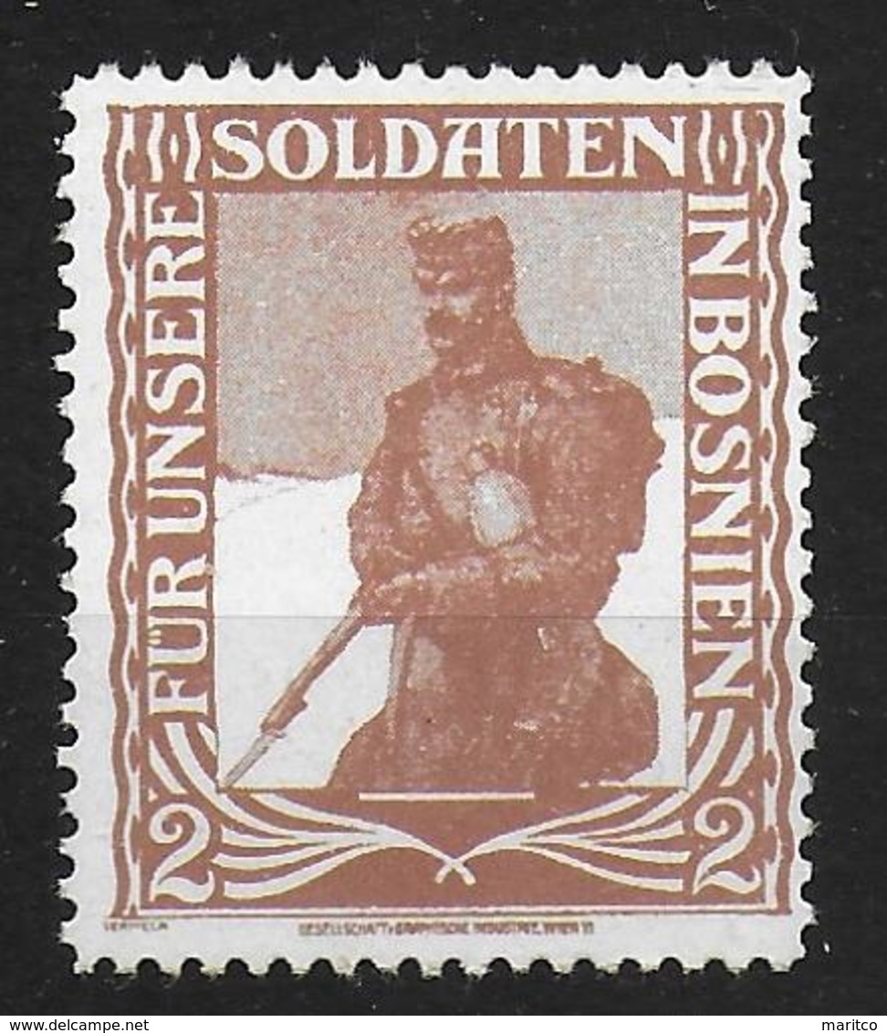 Austria Hongary Kaiserrreich 2 Heller Spendenmarke Propaganda Stamp 1914-1918  For Our Soldiers In Bosnia - WO1