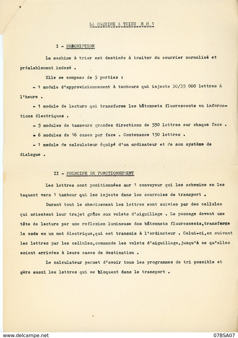 SUPERBE DOCUMENT DE DESCRFIPTION DU CENTRE DE TRI DE CAEN GARE CALVADOS  VOIR LES SCANS - 1961-....