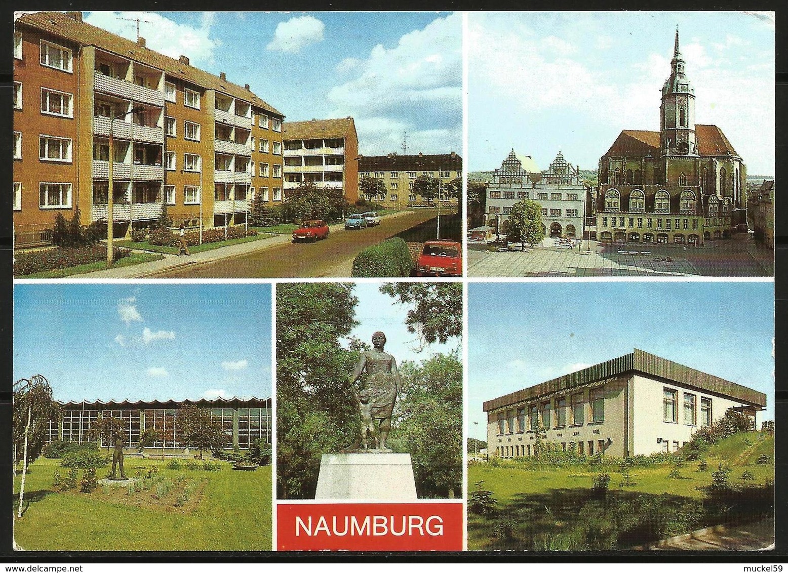 Postcard AK Germany Architecture Naumburg Residential Area Wilhelm-Pieck-Platz Wenzelskirche Youth Tourist Hotel Posted - Naumburg (Saale)