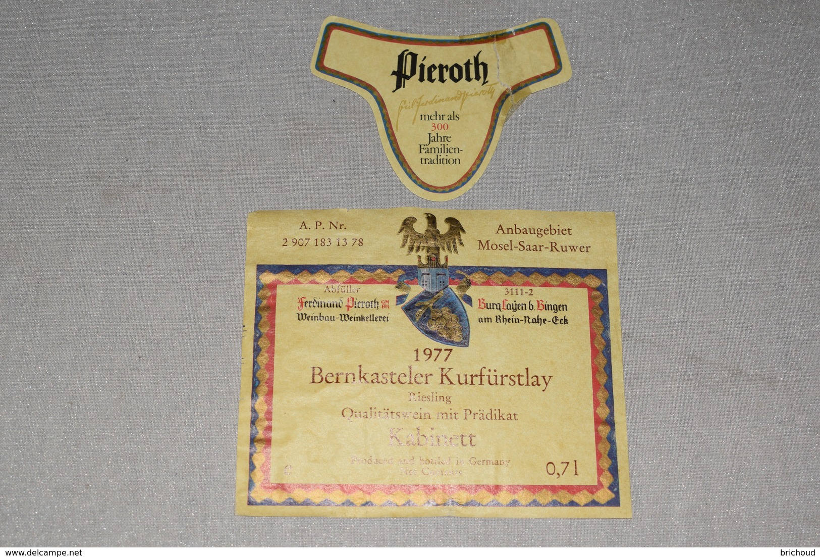 Bernkasteler Krurfurstlay Riesling 1977 Mosel-Saar-Ruwer + Collerette Pieroth - Riesling