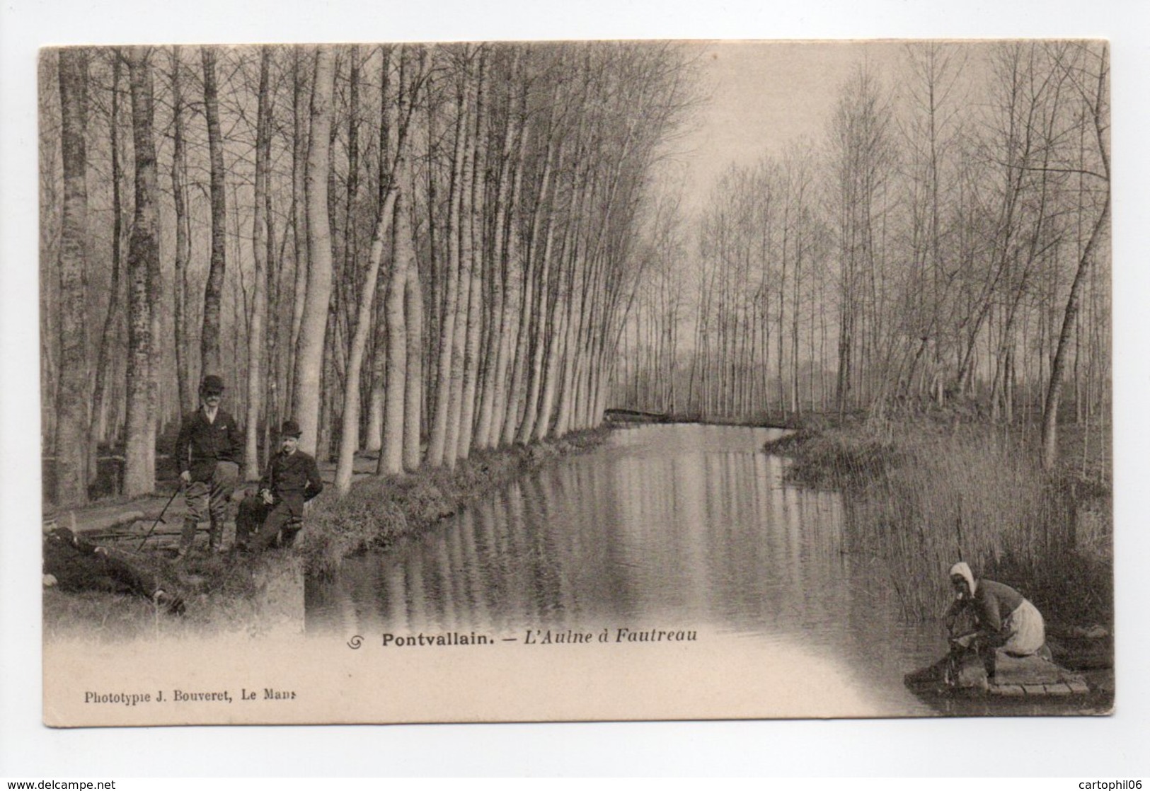 - CPA PONTVALLAIN (72) - L'Aulne à Fautreau 1905 - Photo J. Bouveret - - Pontvallain