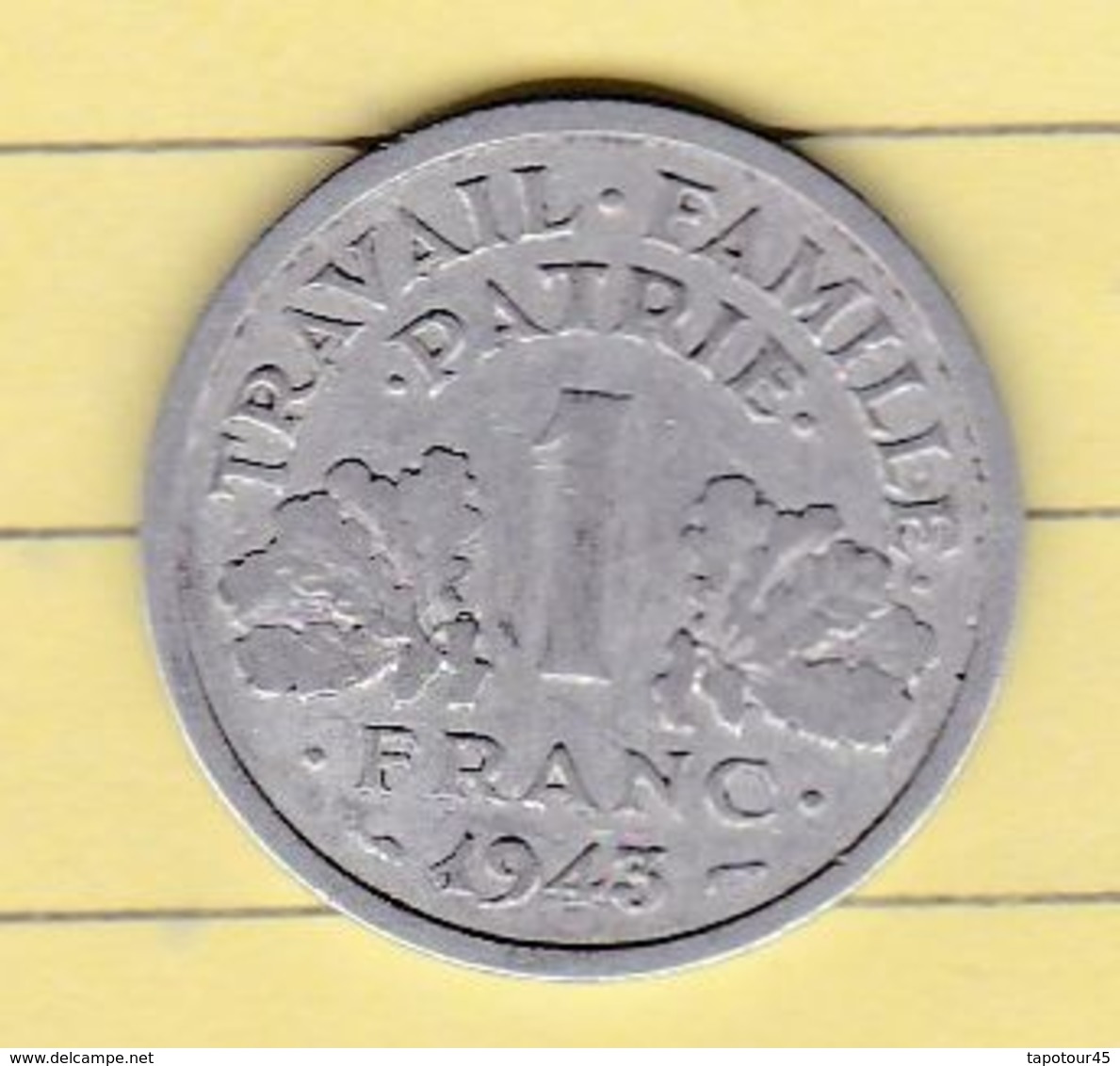 PL 6) 7 >Monnaies & Billets > Monnaies > France > "état Français" 1943 Coin Bouché Sur Signature - Variétés Et Curiosités