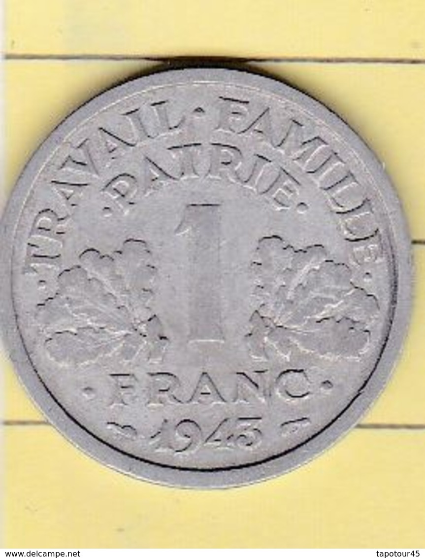 PL 6) 8 >Monnaies & Billets > Monnaies > France > "état Français" 1943 Coin Bouché Sur Signature (légère - Variétés Et Curiosités