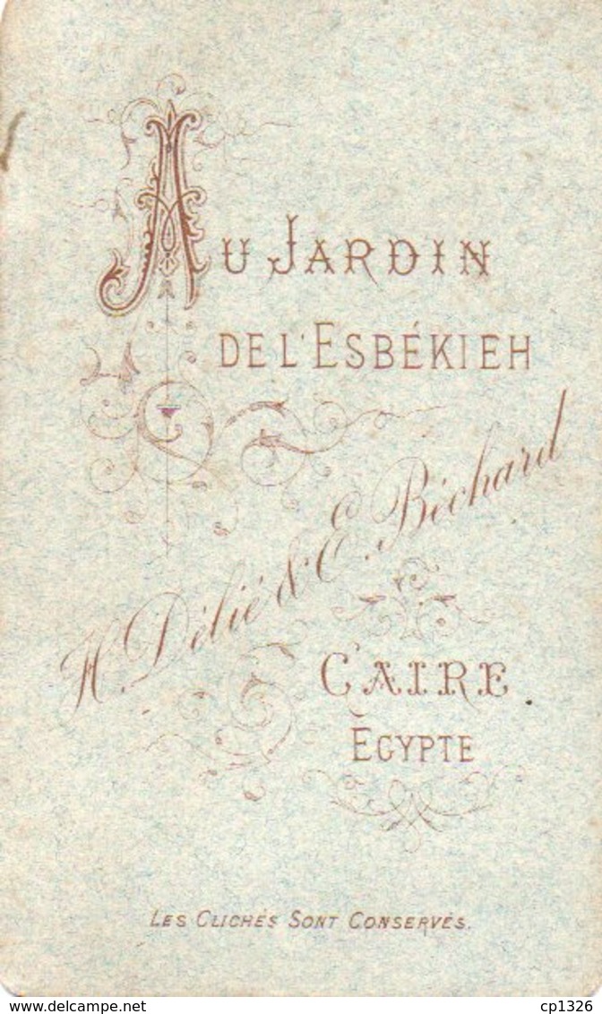 96Hs  CDV Egypte Deux Marchands D'olives Ou Lupins ? PH. Au Jardin De L'Esbékieh Délié & Béchard Au Caire - Personen