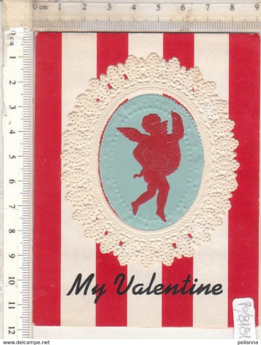 PO8181D# BIGLIETTO COLLAGE MERLETTATO MY VALENTINE E.Pressoir N.Y. - Altri & Non Classificati