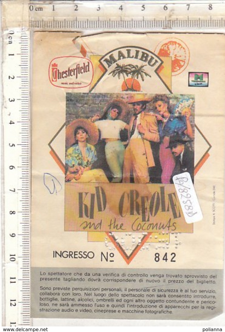 PO8258D# BIGLIETTO CONCERTO KID CREOLE AND THE COCONUTS - Tickets De Concerts