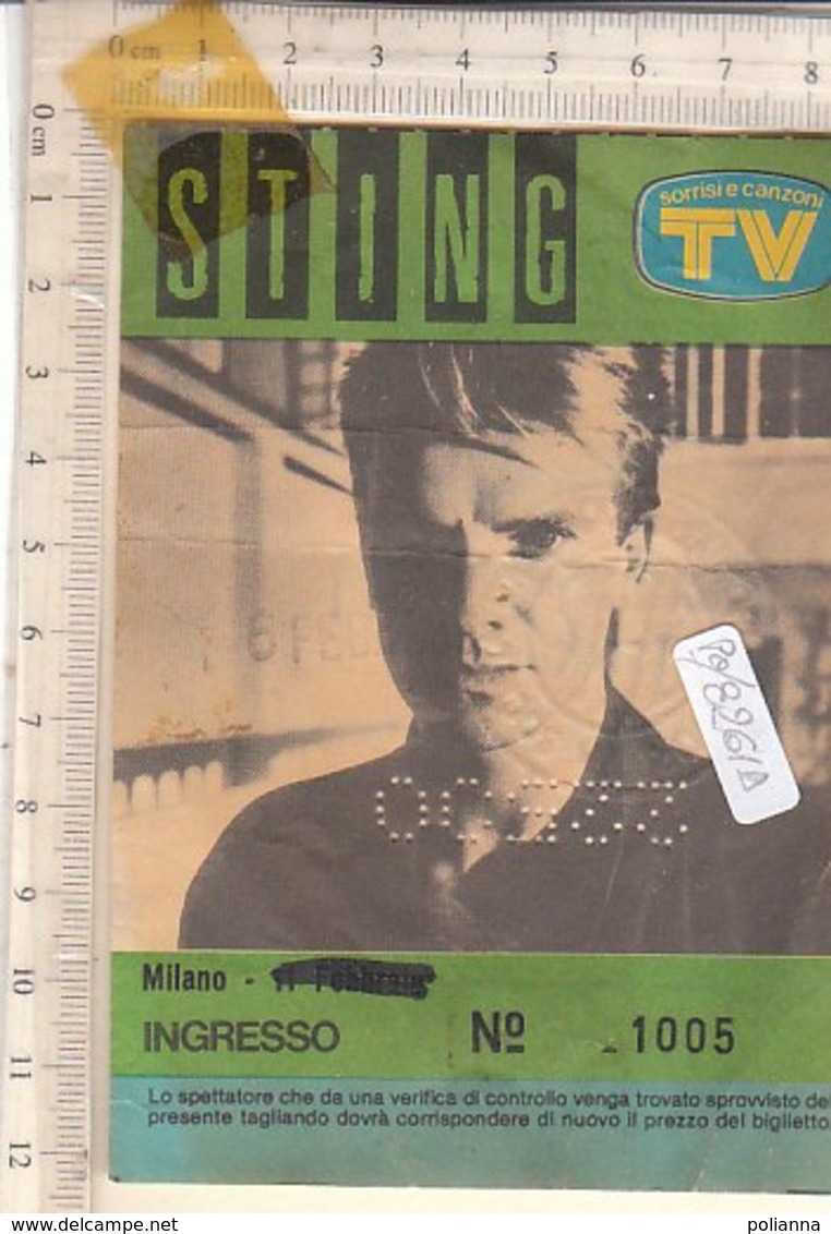 PO8261D# BIGLIETTO CONCERTO STING -  MILANO 1986 - Biglietti Per Concerti