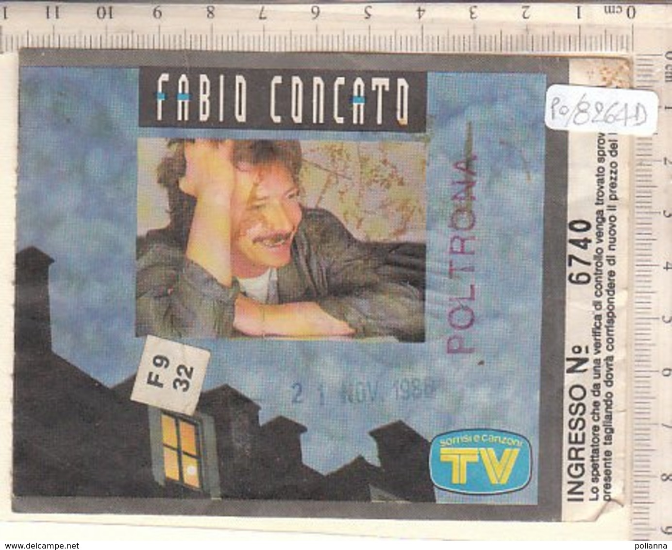PO8264D# BIGLIETTO CONCERTO FABIO CONCAT0 1986 - Konzertkarten