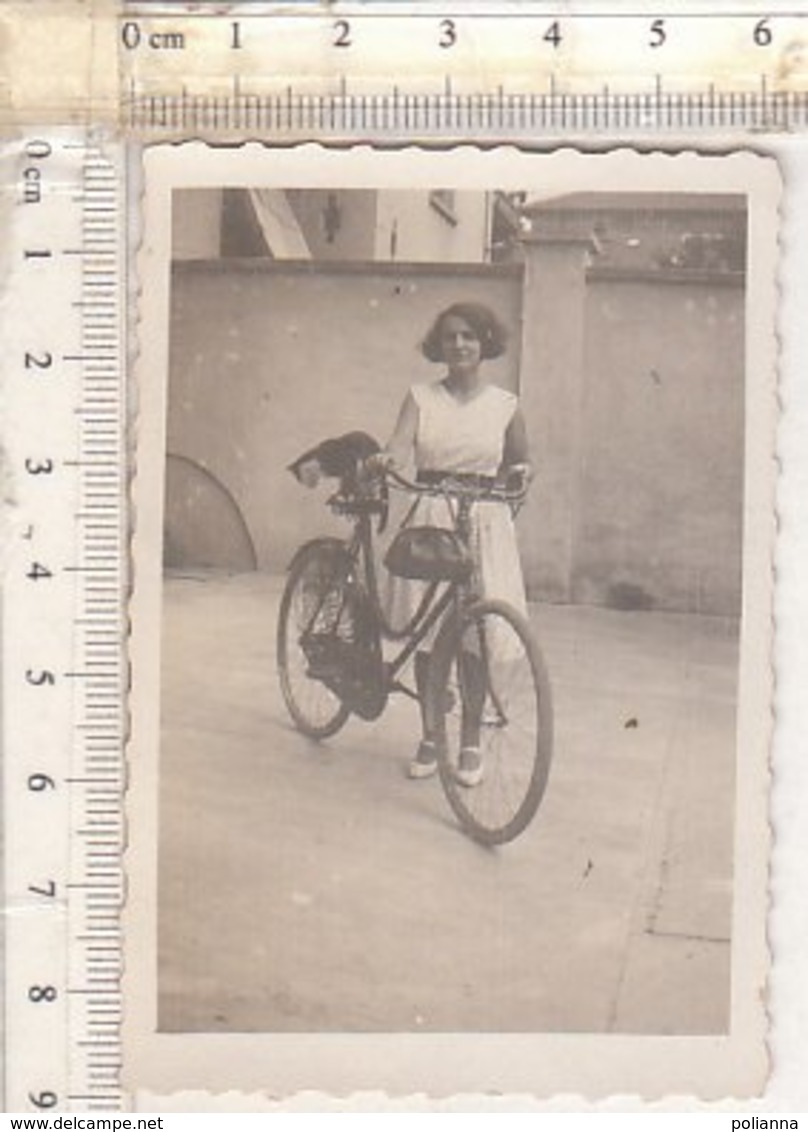 PO8298D# FOTOGRAFIA CICLISMO - BICICLETTE DONNA Anni '30 - Ciclismo