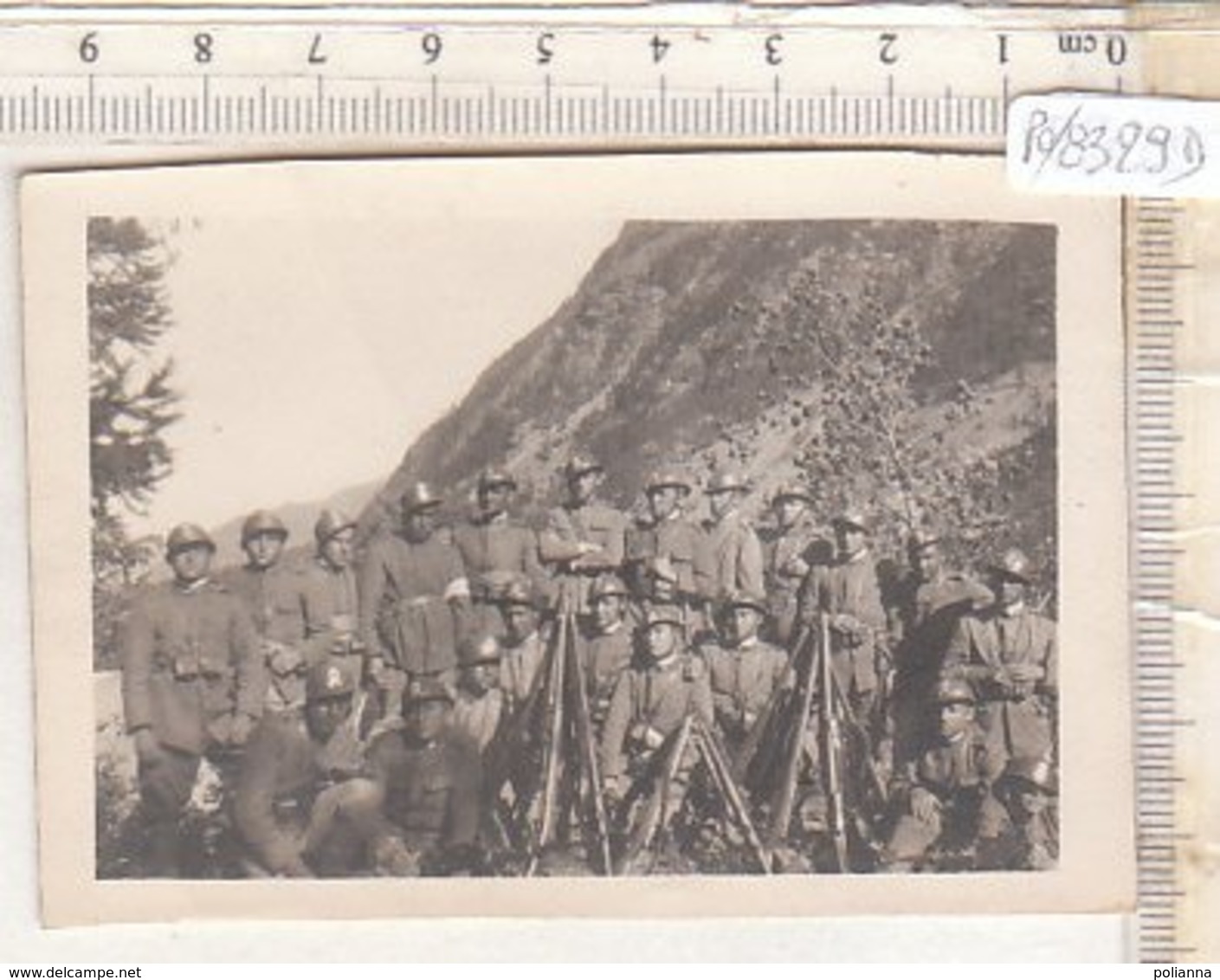 PO8329D# FOTOGRAFIA GRUPPO MILITARI CON FUCILI - RICORDO MONDRONE - VALLI DI LANZO - Guerra, Militari