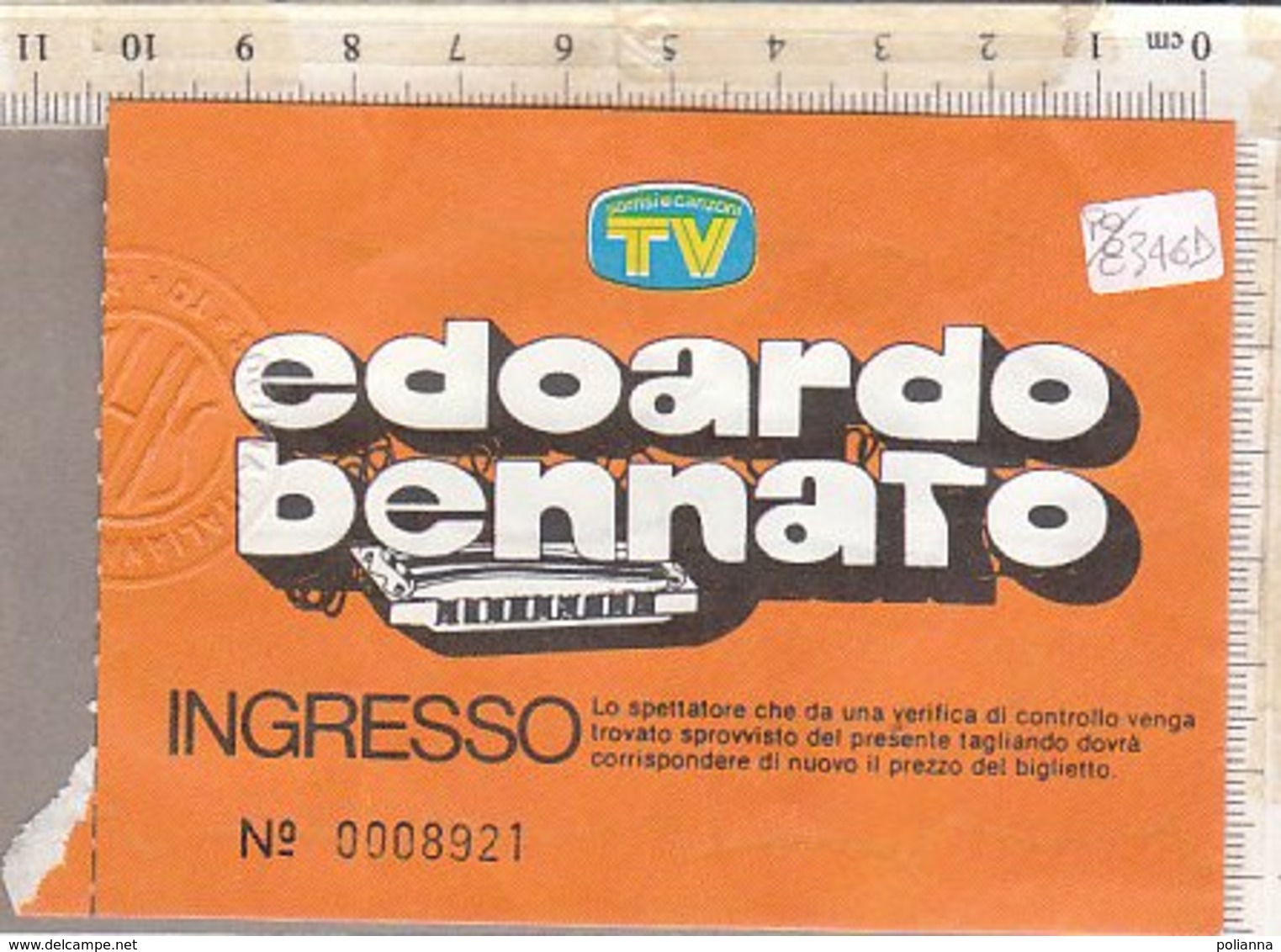 PO8346D# BIGLIETTO CONCERTO EDOARDO BENNATO - Concert Tickets