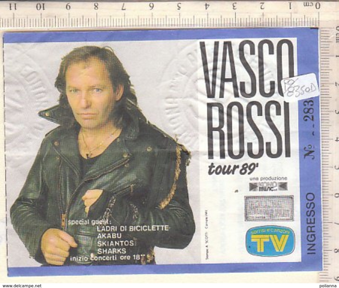 PO8350D# BIGLIETTO CONCERTO VASCO ROSSI TOUR '89 - Konzertkarten