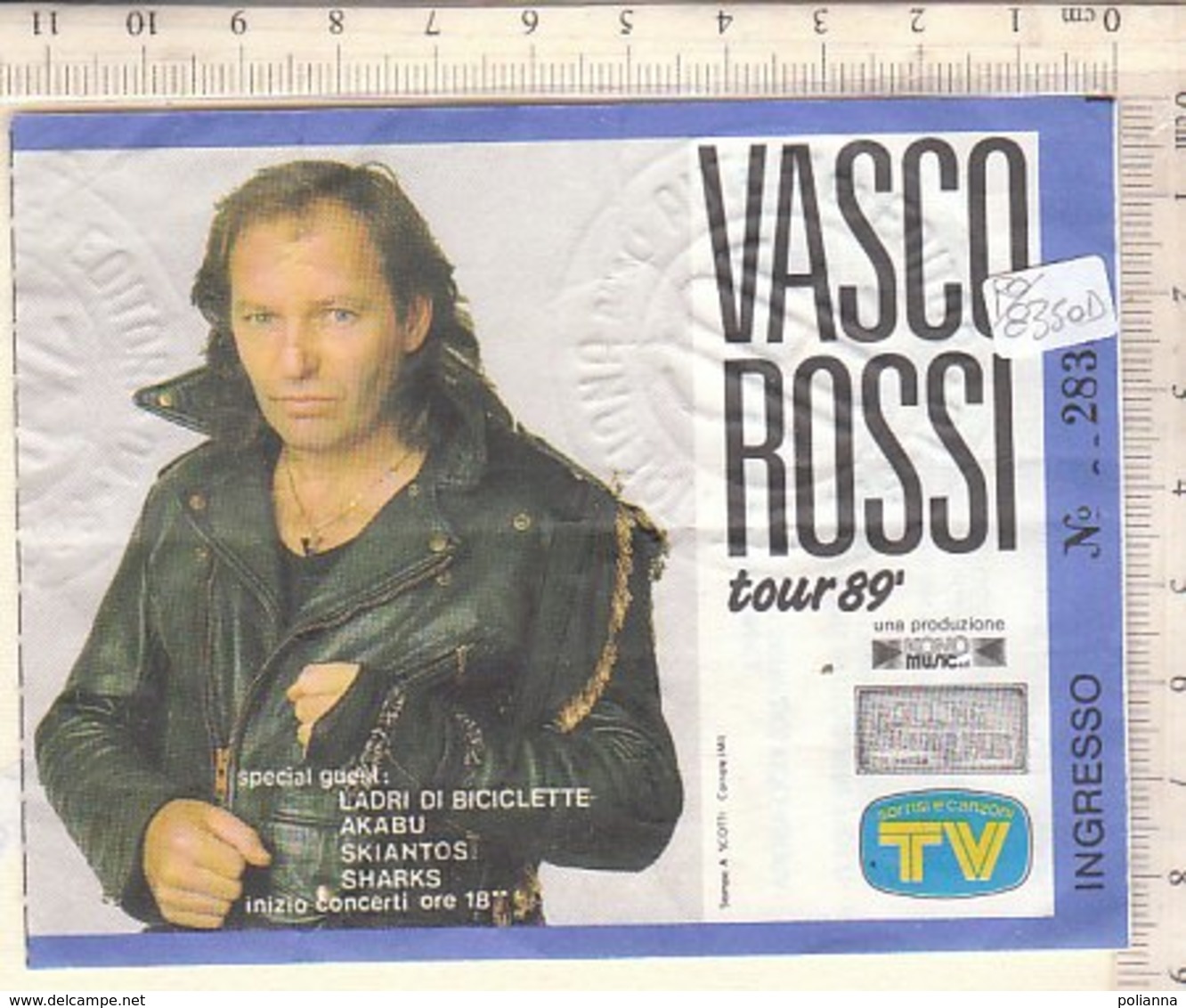 PO8350D# BIGLIETTO CONCERTO VASCO ROSSI TOUR '89 - Biglietti Per Concerti