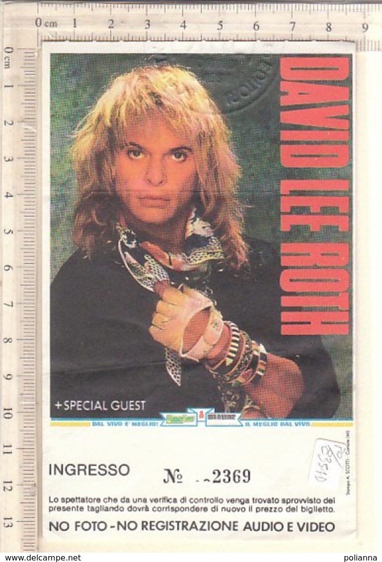 PO8354D# BIGLIETTO CONCERTO DAVID LEE ROTH VAN HALEN - PALATRUSSARDI MILANO 1988 - Tickets De Concerts