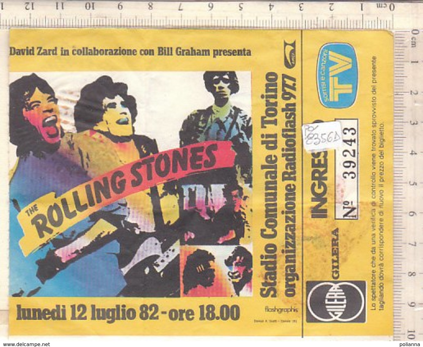 PO8356D# BIGLIETTO CONCERTO ROLLING STONES - TORINO STADIO COMUNALE 1982 - Konzertkarten