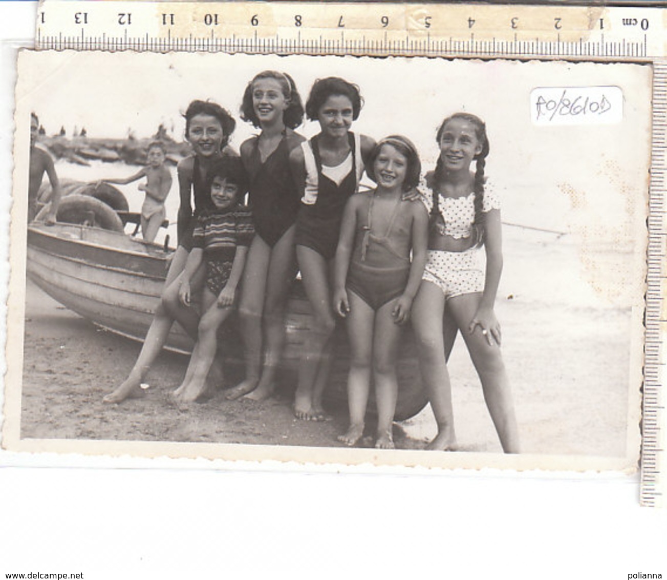 PO8610D# FOTOGRAFIA GRUPPO BAMBINI - FILLETTE - BAGNANTI MARE - Persone Anonimi