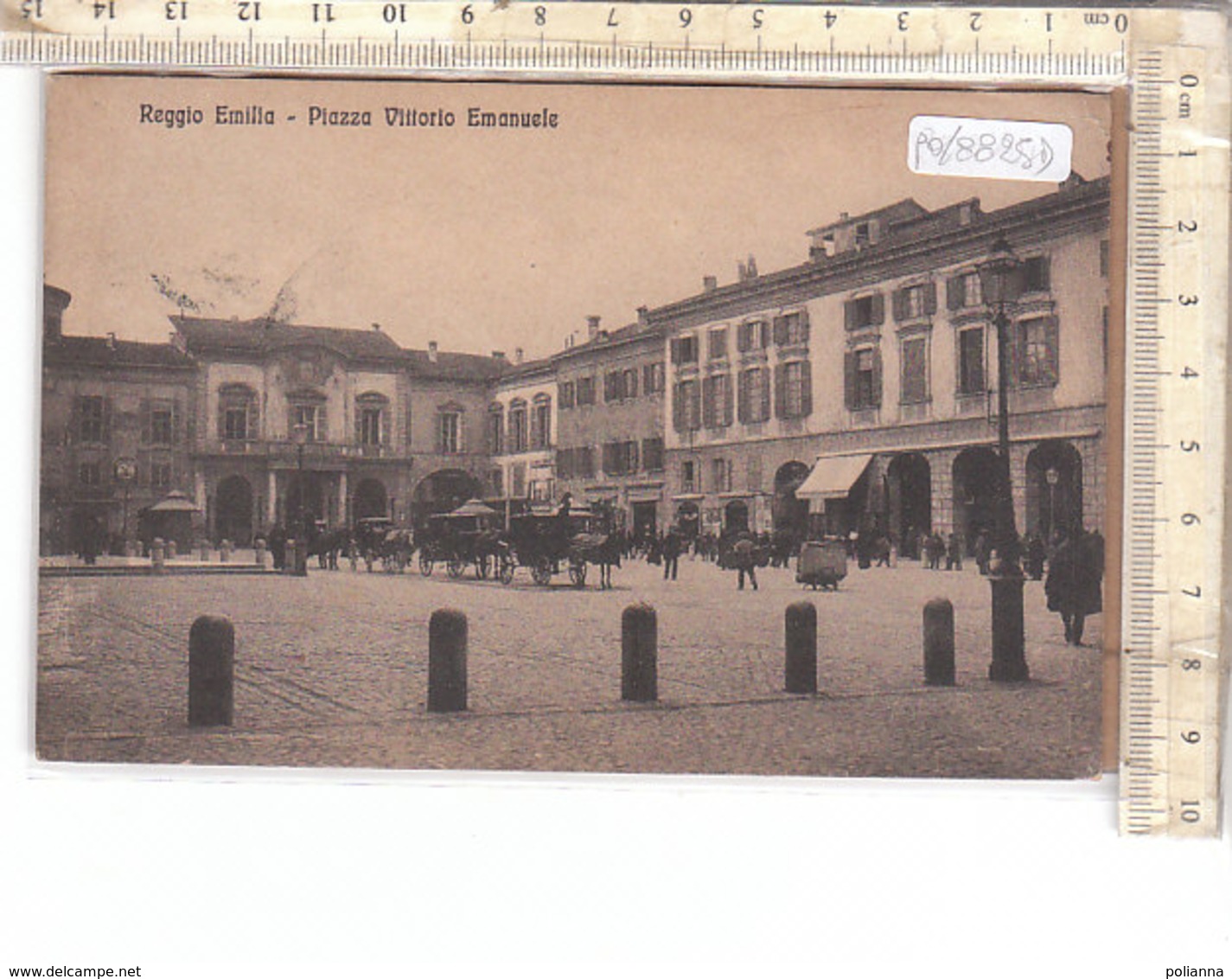 PO8825D# REGGIO EMILIA - PIAZZA VITTORIO EMANUELE - CARROZZE CAVALLI   VG 1916 - Reggio Emilia