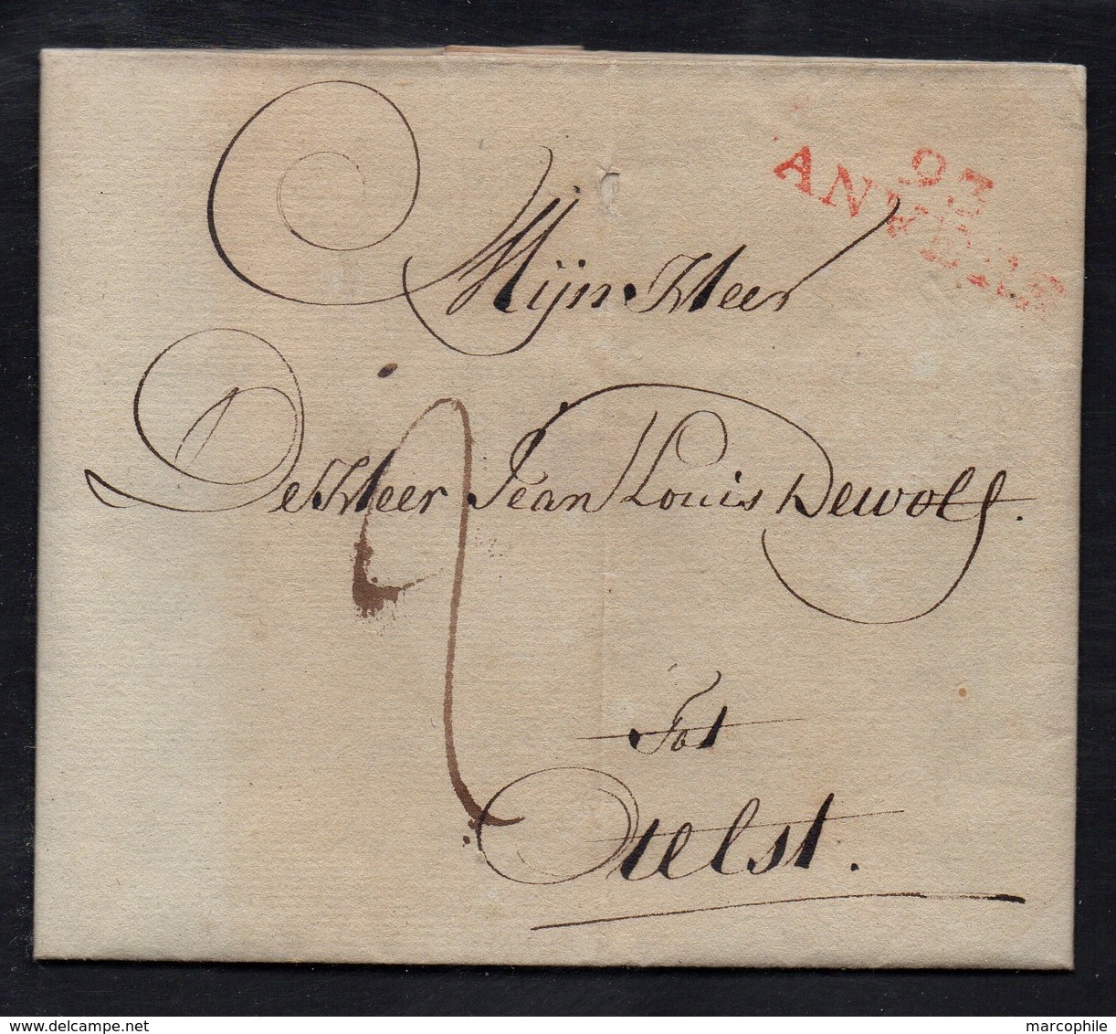 DEPARTEMENTS CONQUIS - LES DEUX NETHES / 1801 "93 / ANVERS" EN ROUGE SUR LAC - 32*9 Mm (ref 5552f) - 1792-1815 : Departamentos Conquistados