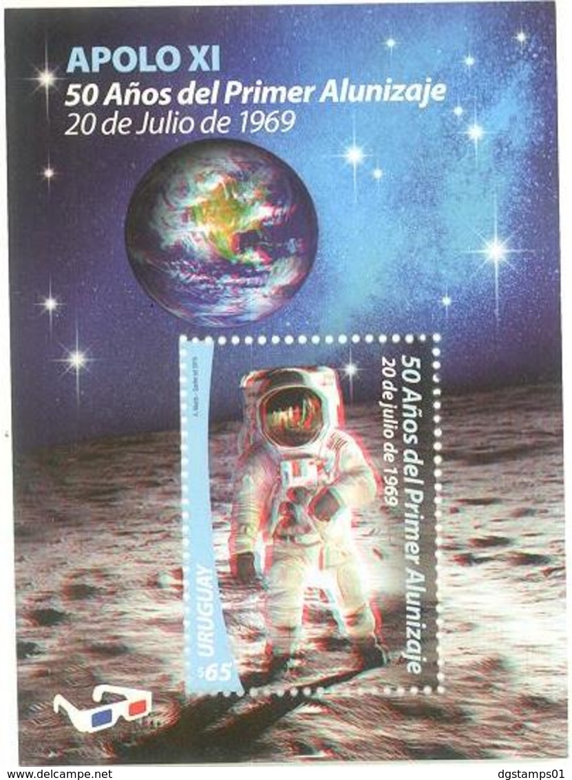 Uruguay 2019 ** HB APOLO XI. 50 Años Del Primer Alunizaje (20 De Julio De 1969) - América Del Sur