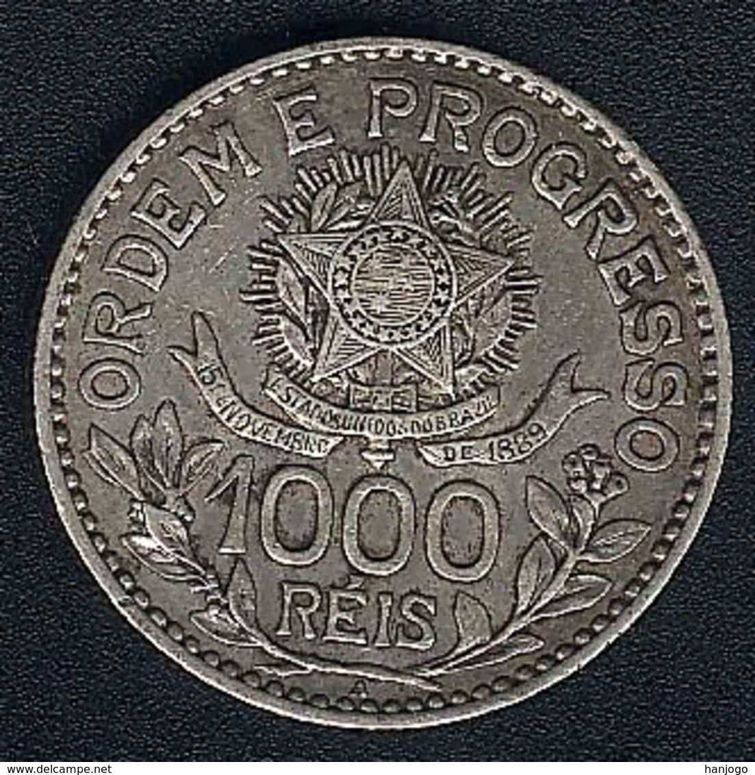 Brasilien. 1000 Reis 1913 A, Silber, AXF - Brasilien