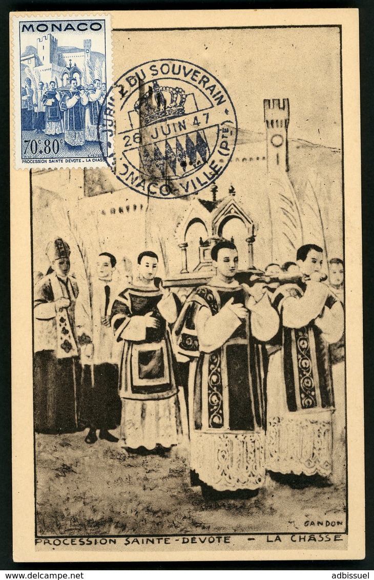 1947 Carte Maximum Avec N° 266 + Obl C-à-d Illustré JOURNEE DU SOUVERAIN Monaco Ville 26/6/47. TIRAGE 250 Exemplaires - Cartes-Maximum (CM)