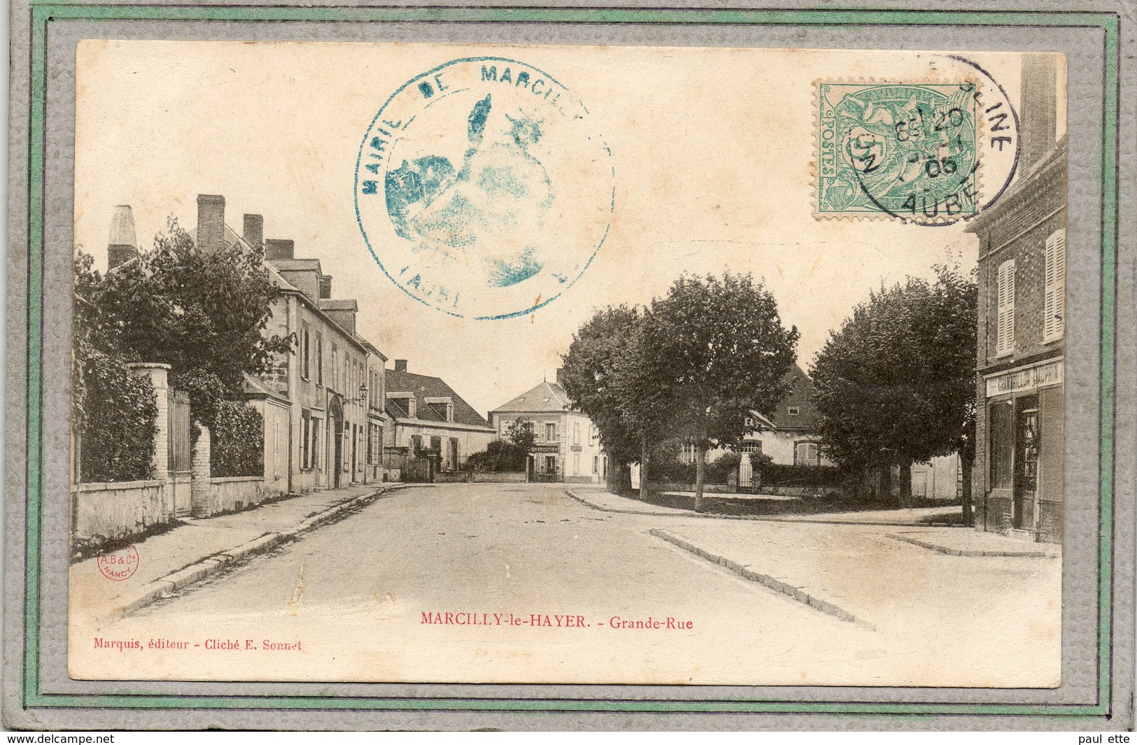 CPA - MARCILLY-le-HAYER (10) - Aspect De La Grand-Rue En 1905 - Marcilly