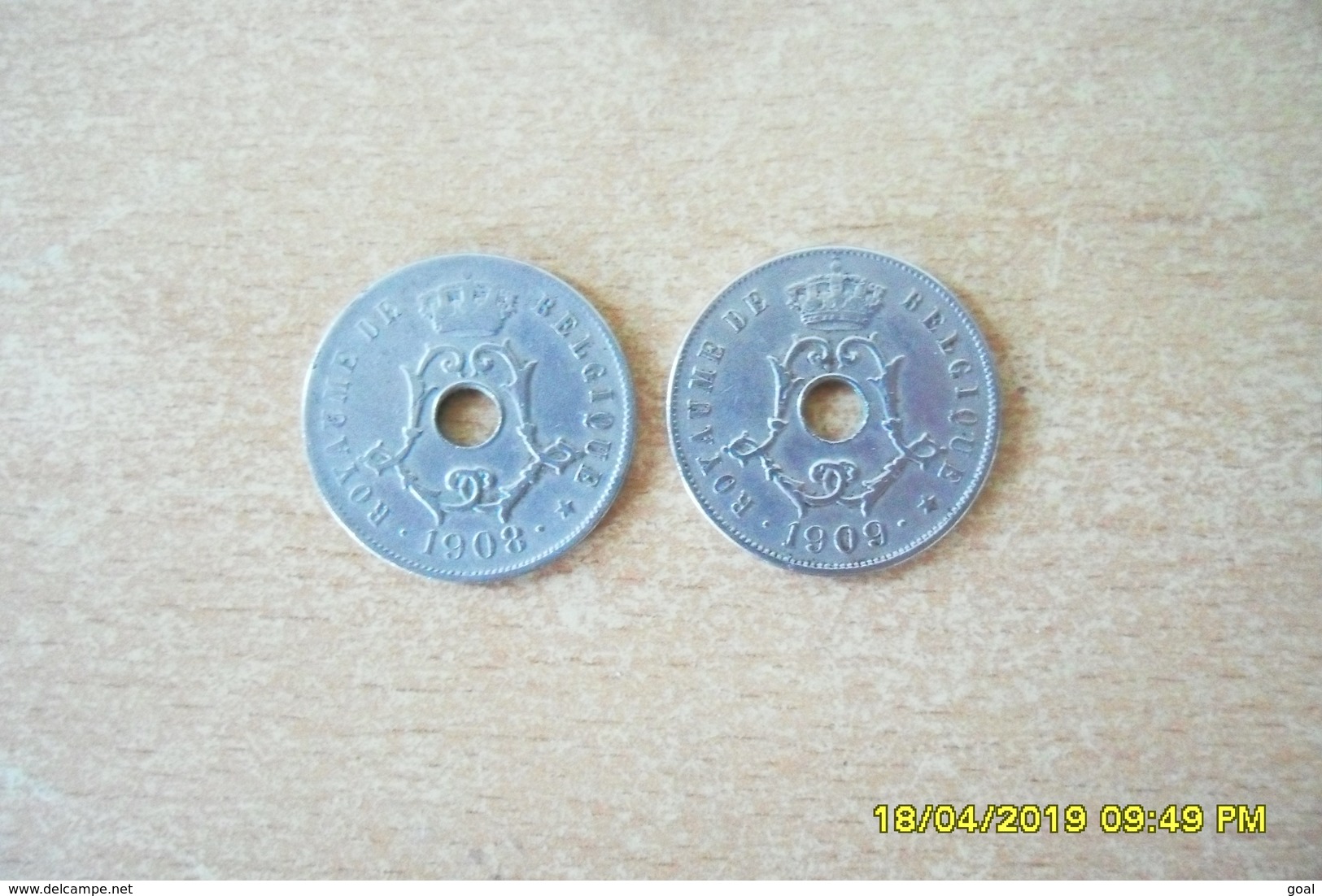 2 Monnaies De 25 Centimes De Belgique 1908 Et 1909 En TTB+(Monnaies Plus Belle Que Photos) - 25 Cents