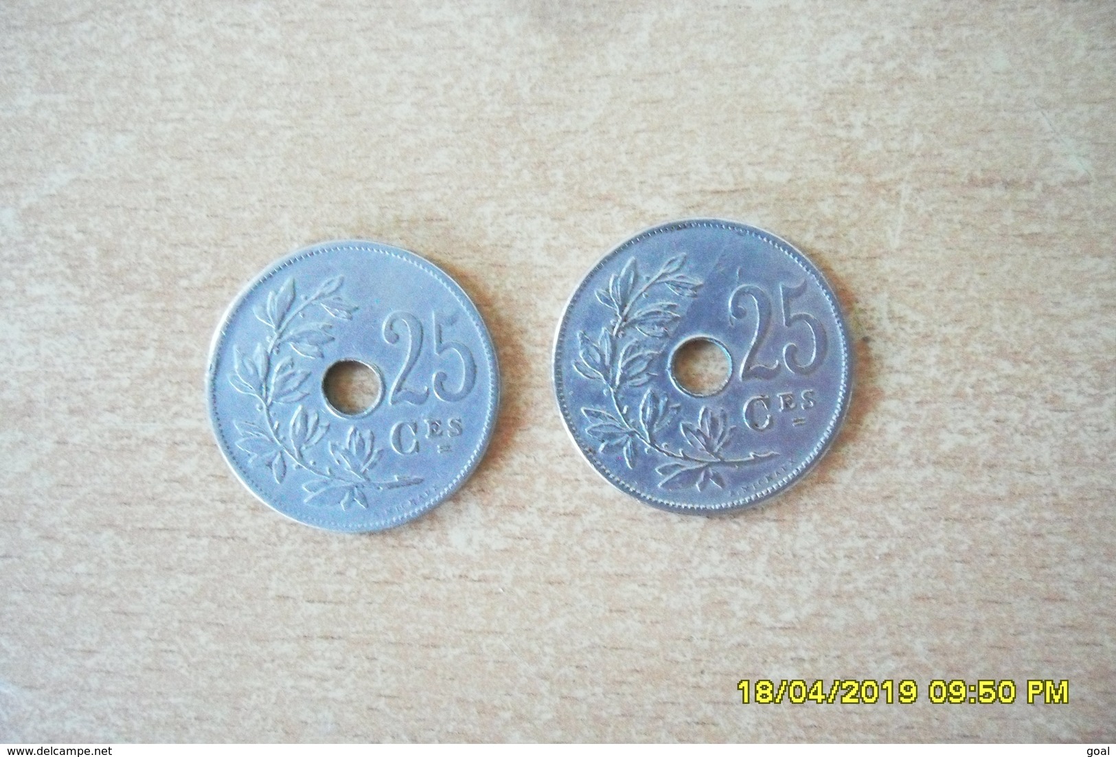 2 Monnaies De 25 Centimes De Belgique 1908 Et 1909 En TTB+(Monnaies Plus Belle Que Photos) - 25 Centimes