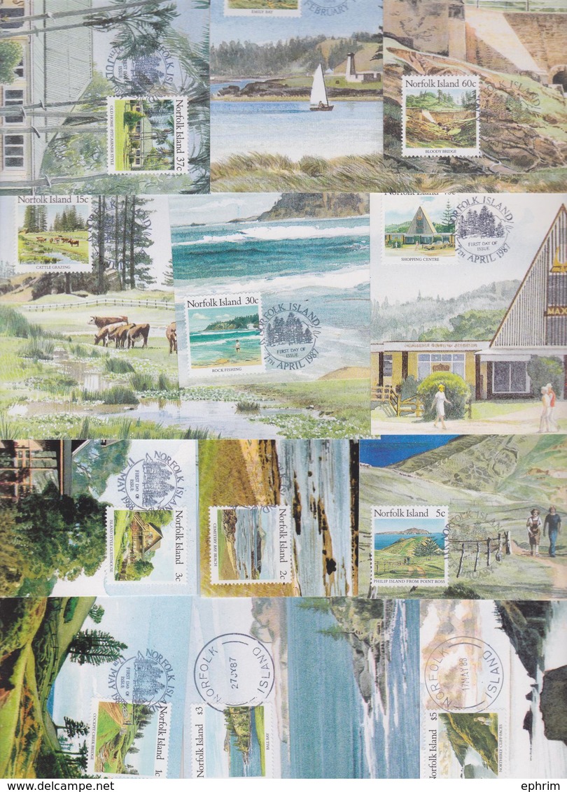 NORFOLK ISLAND - Lot De 38 Cartes Maximum + 4 Cartes Postales - Maximum Card - Ile Norfolk