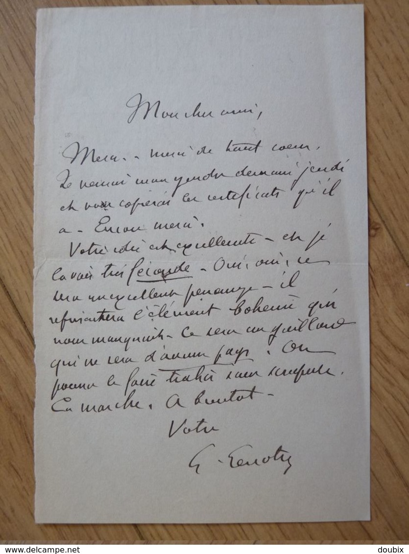 Théodore Gosselin Dit LENOTRE (1855-1935) Historien. Académie Française - AUTOGRAPHE - Other & Unclassified