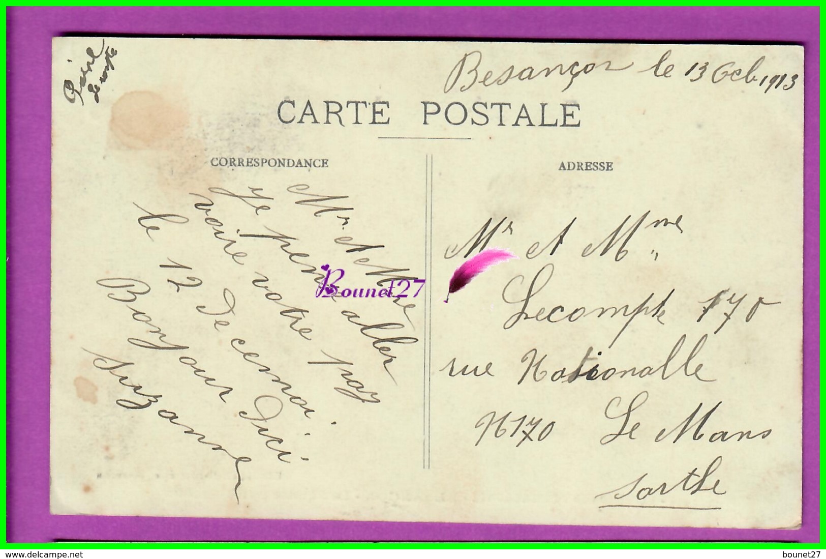 CPA (25 Doubs) BESANCON - 564. Le Square Saint Amour - Très Animé Sur Les Bancs  - Voyagé Oblitéré 1913 - Besancon