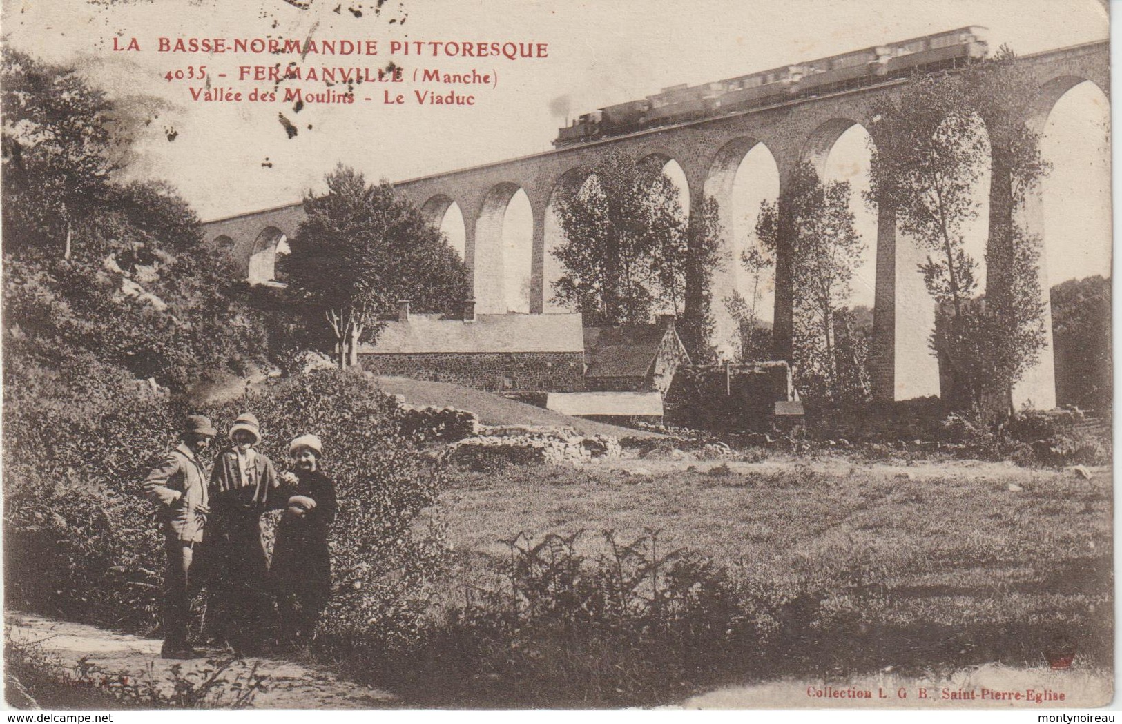 Manche : FERMANVILLE , Vallée  Des  Moulins ,le  Viaduc - Train ( Destinée à Gand ) - Autres & Non Classés