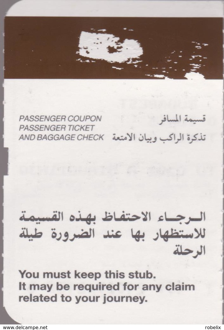 TUNIS AIR (Tunisian Airlines)- 2000 -Passenger Ticket  BUDAPEST (Hungary) - TUNIS (Tunisia)4 Scans - Monde